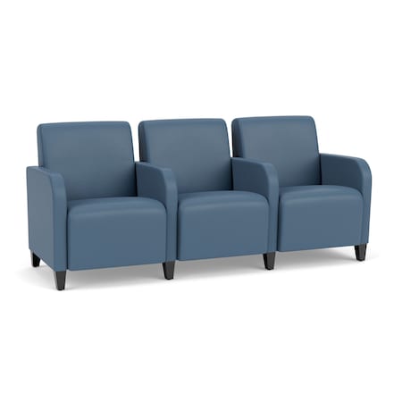Lesro Siena Lounge Reception 3 Seat Tandem Seating, Black, MD Titan Upholstery SN3103